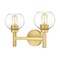 Z-Lite Sutton Vanity, 2-Light, 15.75 In.W x 7 In.L x 10.25 In.H, Brushed Gold/Clear 7502-2V-BG - alternate 1